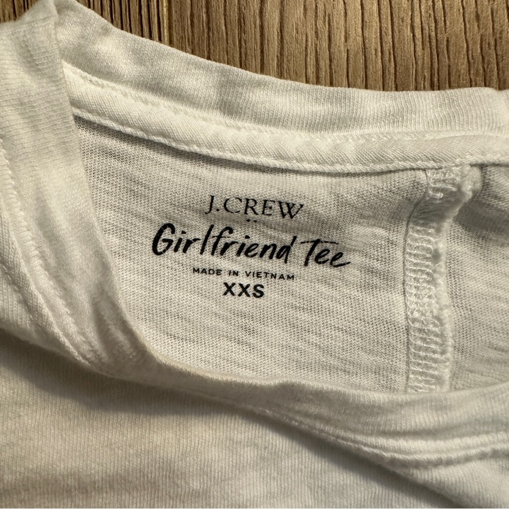 J. Crew Women’s Girlfriend Short-Sleeve Crewneck Tee White in Size XXS EUC - Picture 2 of 12